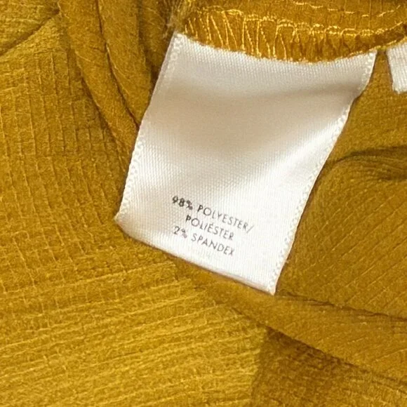 Ann Taylor Antique Gold/Deep Mustard Ruffled Collar Long Sleeve Top - Picture 8 of 8